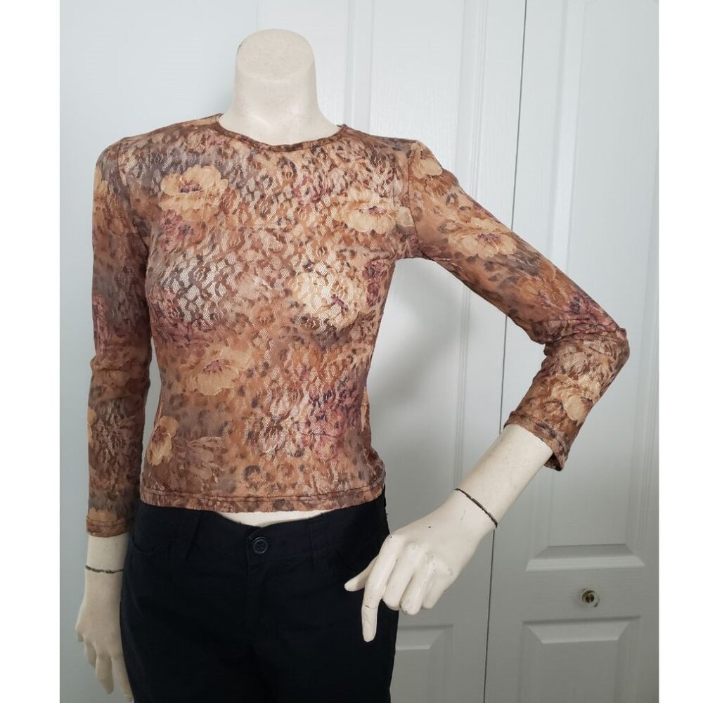 Sheer brown animal print La Senza Long sleeve
